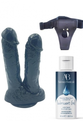 Belden Balamal Kayganlatrc Set Noctis 21cm Siyah iftli Dildo No:61